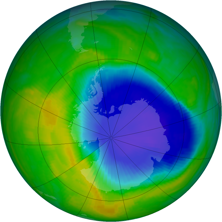 Antarctic ozone map for 16 November 1998
